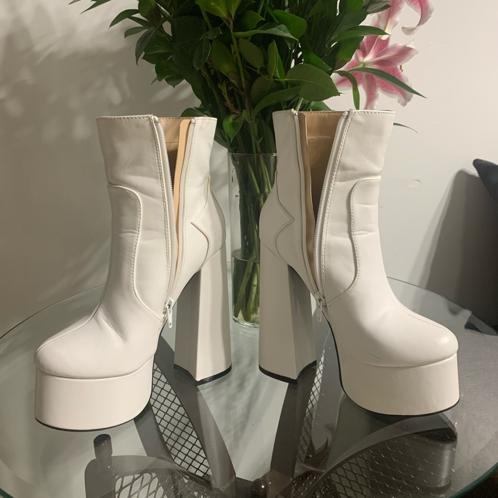 Dolls Kill White Platform Boots